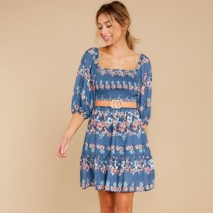 Red Dress Boutique Dusty Blue Floral Dress